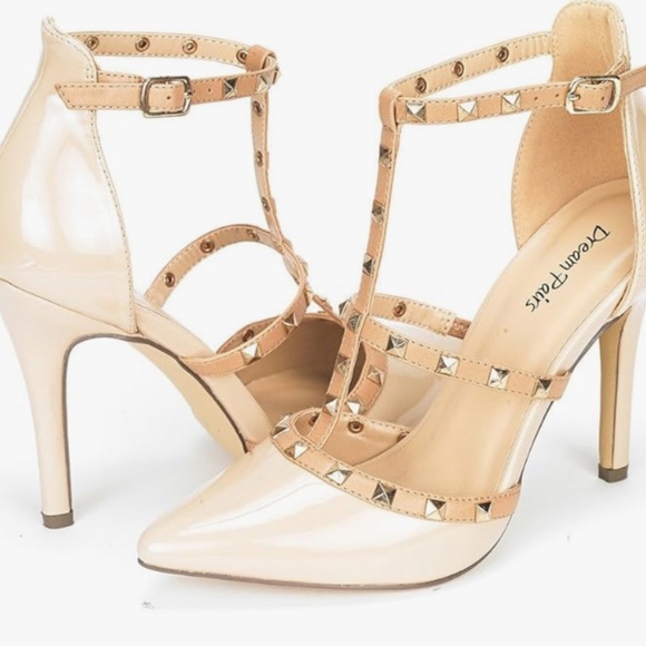 DREAM PAIRS Women's Rockstar-High Nude Pat Dress Pump Stiletto Heel Shoes - 8 M - Picture 10 of 12